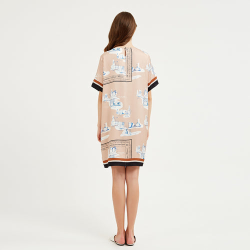 Morandi silk print dress