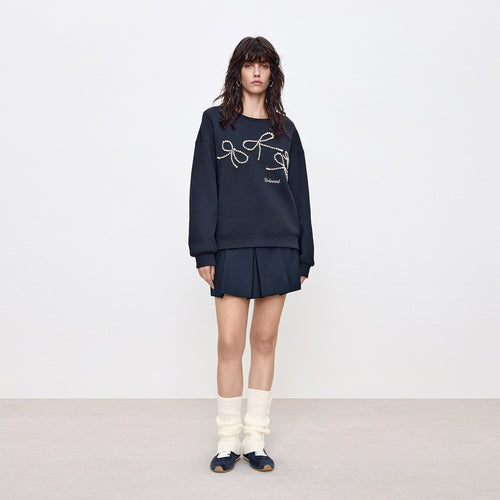 Bow Beaded Sweatshirt