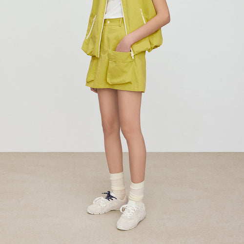 Mango Yellow Utility Skirt