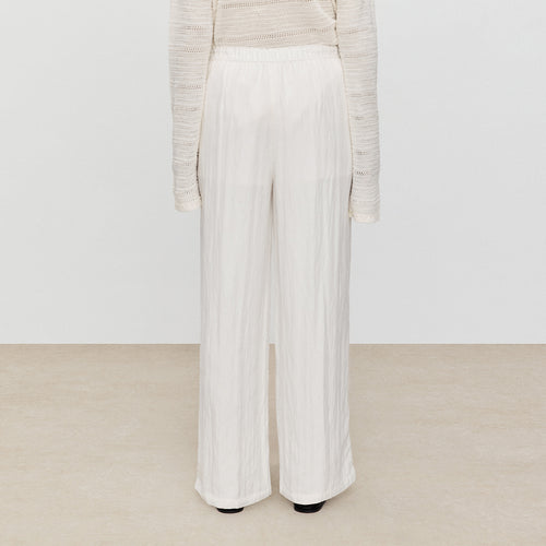Vanilla White Bud Waist Straight Pants