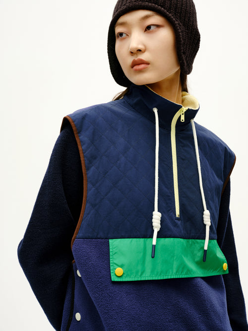 Colorblocked Two Piece-Vest + Sweatshirt