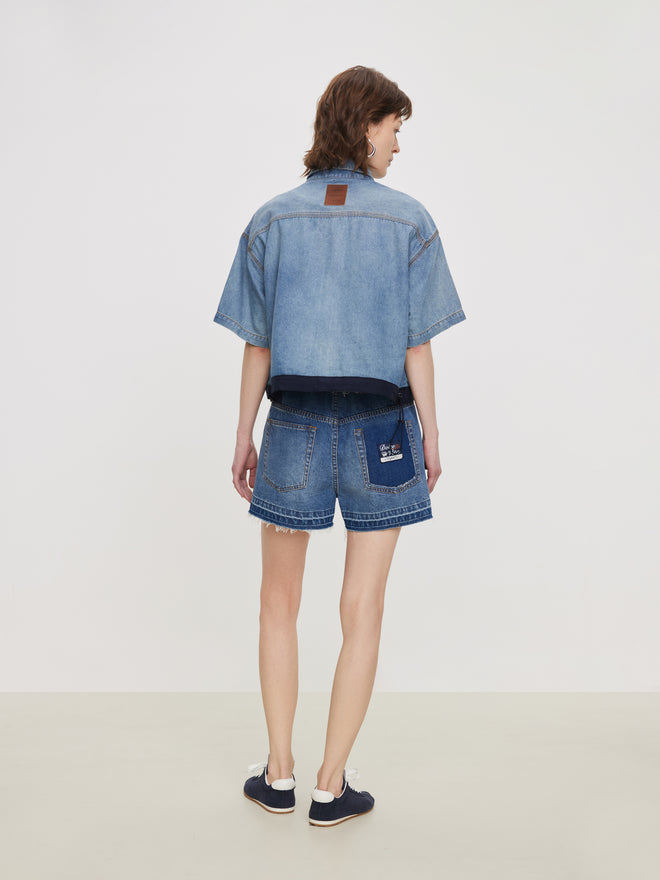 Patchwork Denim Top