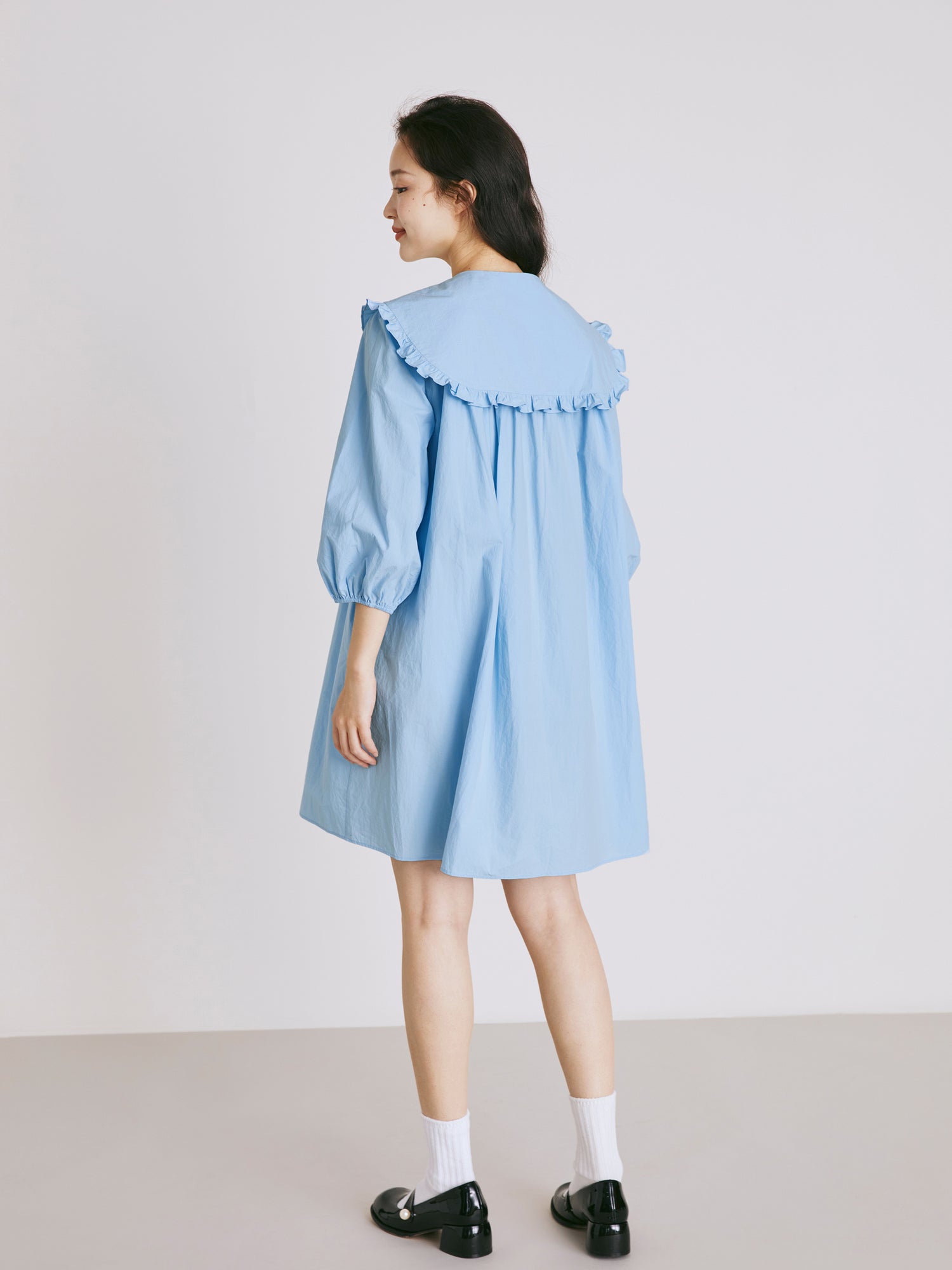 Fresh Blue Doll Neck Dress – Urlazh New York