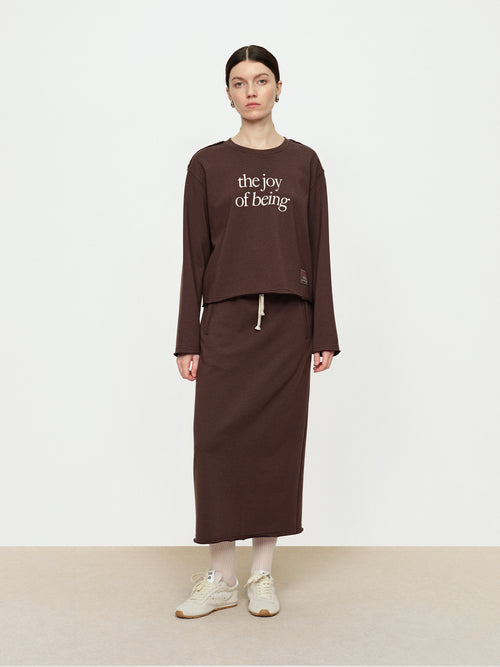 Mocha Brown Fringed Skirt