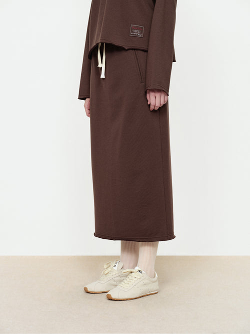 Mocha Brown Fringed Skirt