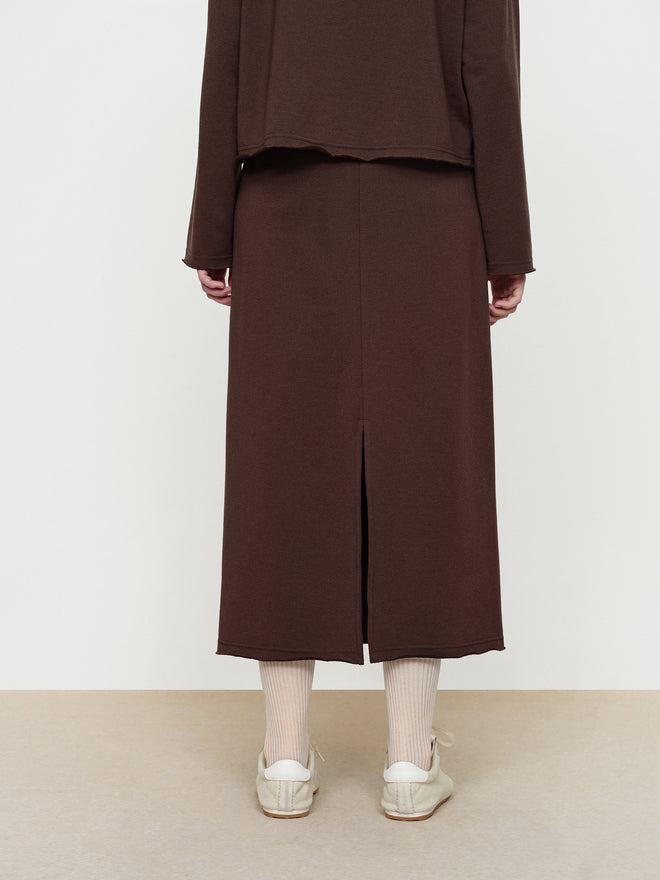 Mocha Brown Fringed Skirt