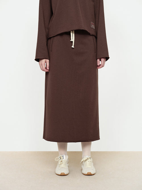 Mocha Brown Fringed Skirt