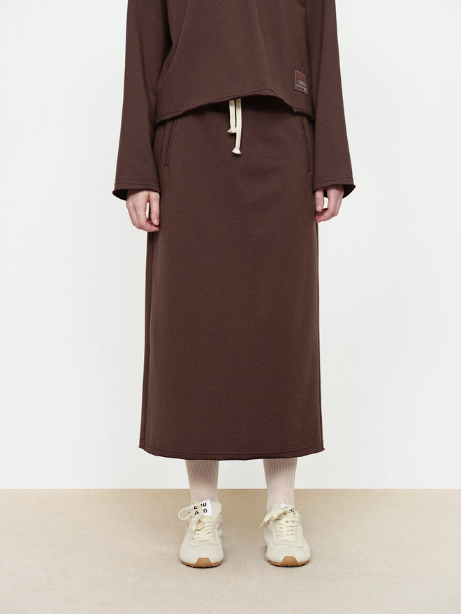 Mocha Brown Fringed Skirt