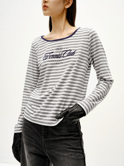 Colorblocked Casual Striped T-Shirt