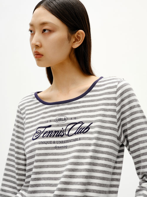 Colorblocked Casual Striped T-Shirt