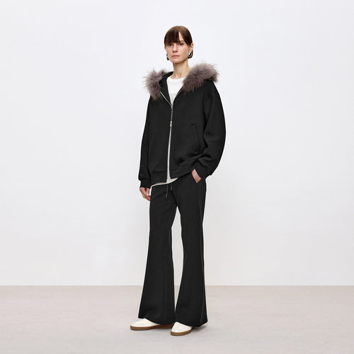 Midnight Melody Faux Fur Collar Jacket
