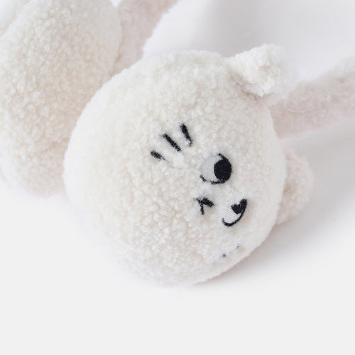 Cream Cat Fuzzy Earmuffs
