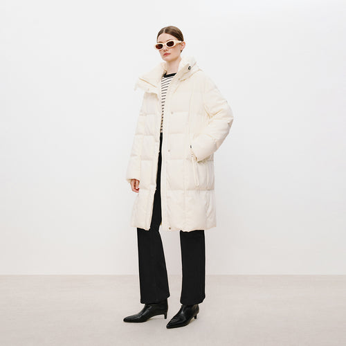 Cloud White Long Down Jacket