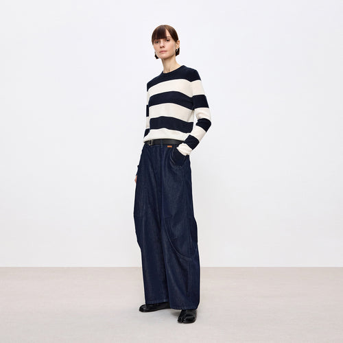Prussian Blue Stripe Sweater