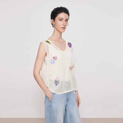 Little Happiness Openwork Tank Top