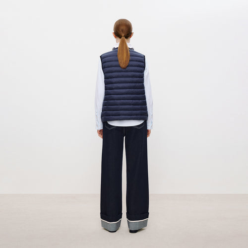 Cat Trim Navy Down Vest
