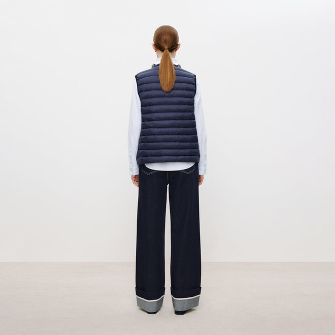 Cat Trim Navy Down Vest