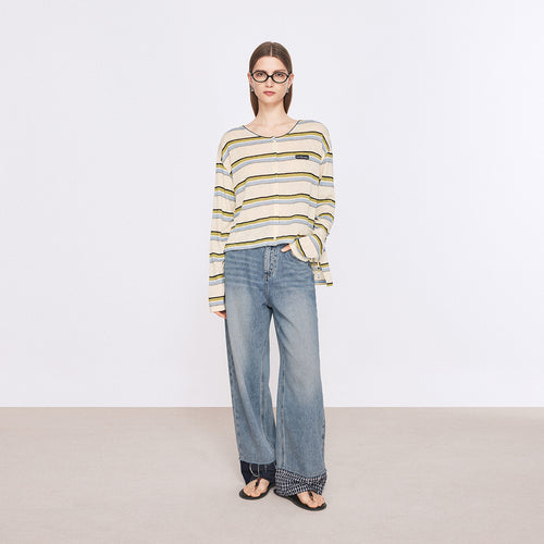 Edgy Patchwork Denim Pants