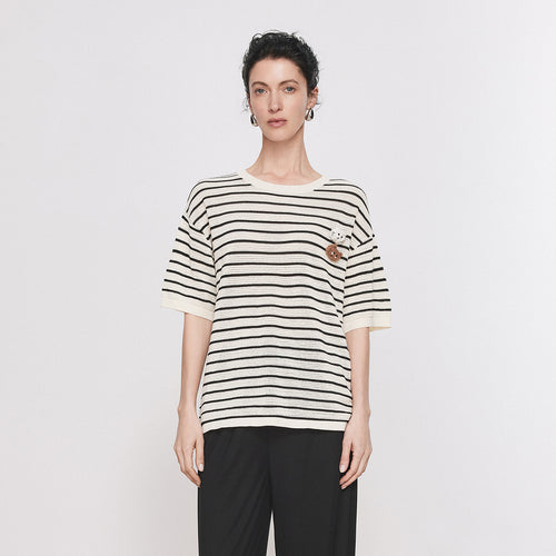 Striped Cat Knit Tee