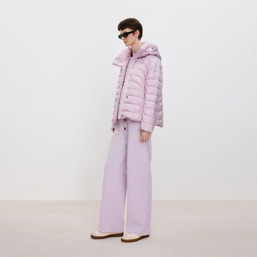 Soft Pink-Purple Straight-Leg Pants
