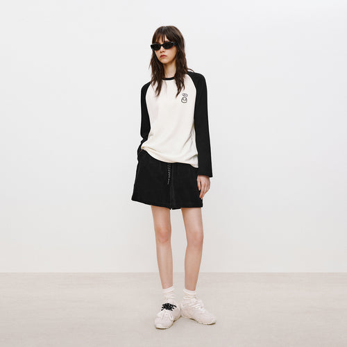 Black & White Raglan Sleeve Tee