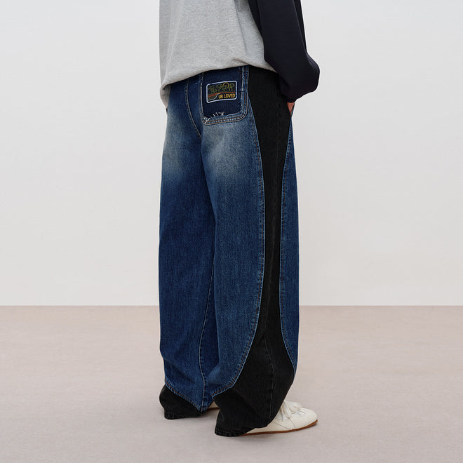 Prussian Blue Panel Jeans