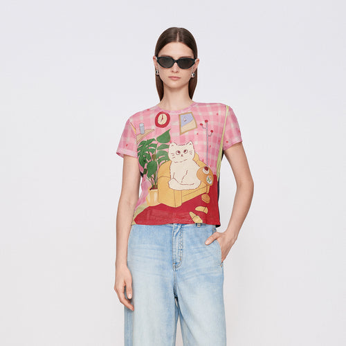 Decorative Mesh T-Shirt