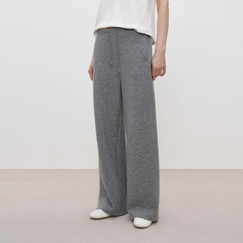 Scarf-Accent Sweatshirt Set – Relaxed Pants