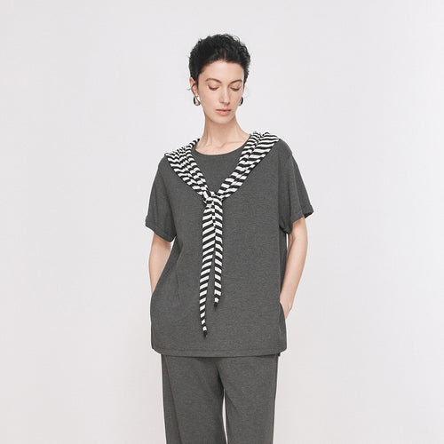 Striped Shawl Tee