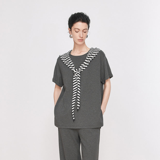 Striped Shawl Tee