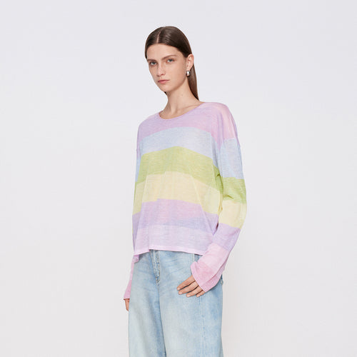 Rainbow Stripe Lightweight Cover-Up