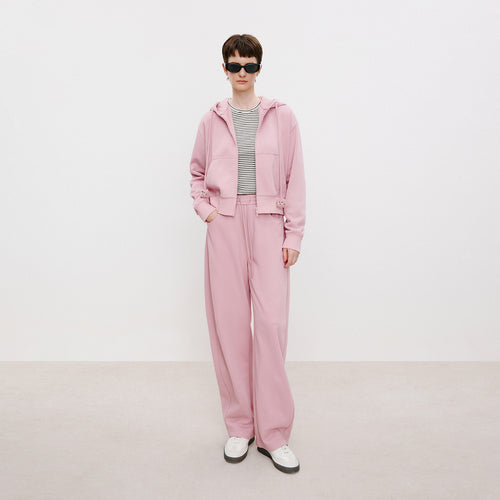 Cat Pink Hooded Cropped Jacket