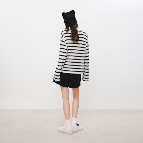 Cat Stripe Polo Sweater