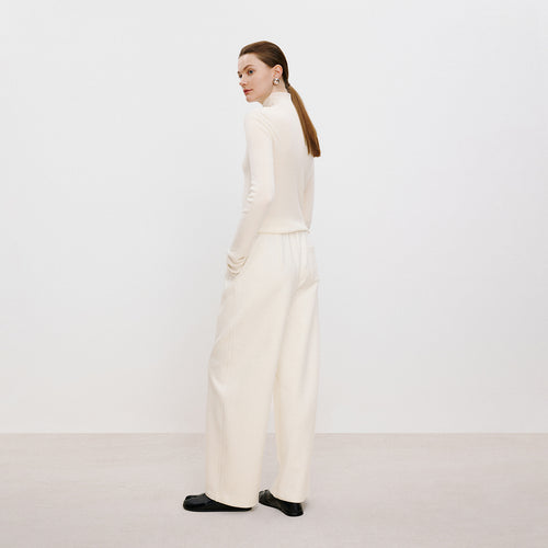 Vanilla White Curved Pants