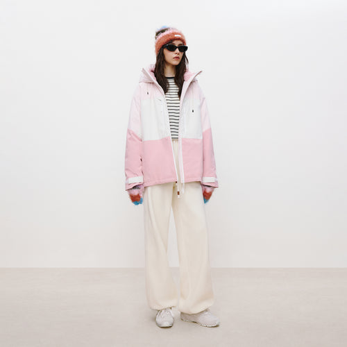 Color-Block Pink Ski Jacket