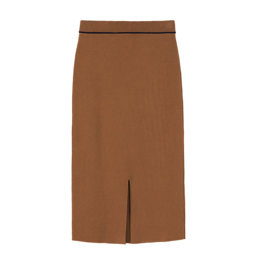 Caramel Cotton Sweater Skirt