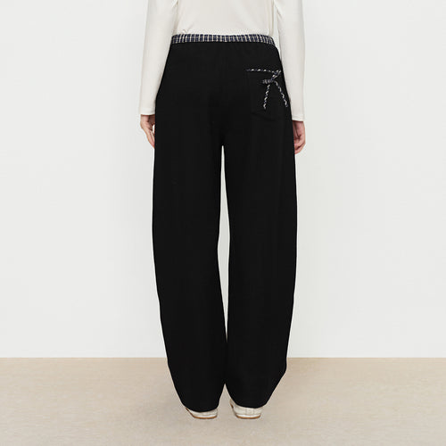 Wool Spliced Waistband Casual Pants