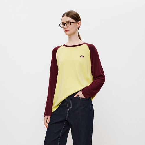 Color-Block Raglan Long Sleeve Tee