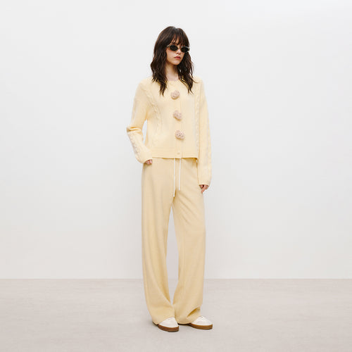 Buttery Cream Straight-Leg Pants