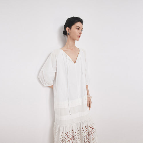 Summer Vacation Embroidered Dress
