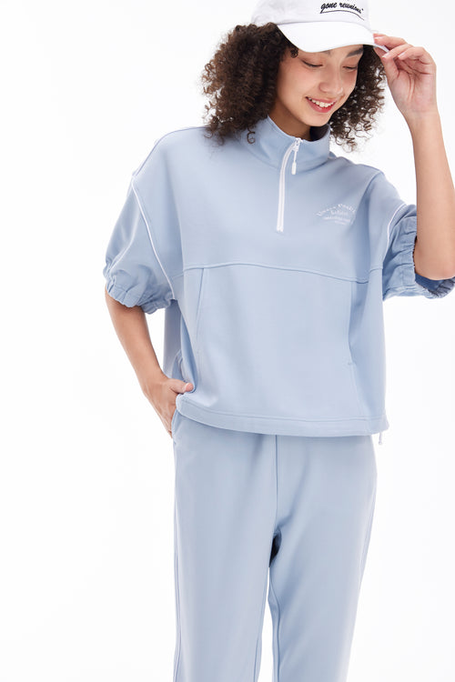 Sweat-shirt Collision Color-Bleu clair