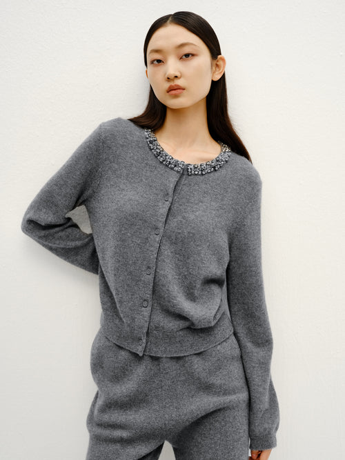 Misty Gray Two-Piece Cardigan