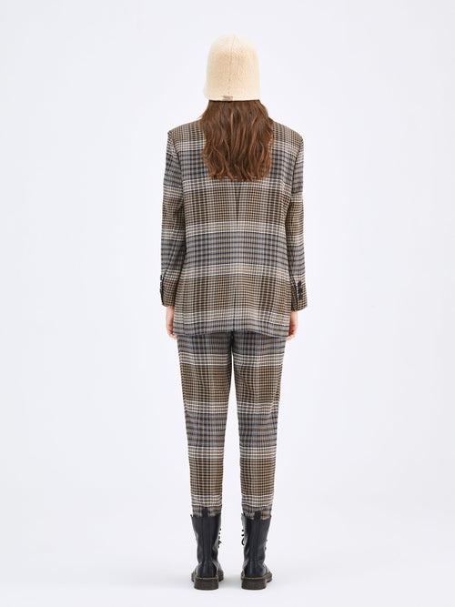 Brown Vintage Plaid Blazer - Urlazh New York