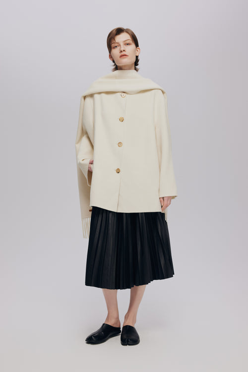 Scarf Style Cashmere Coat (Accessories need to be purchased with the top and are not sold separately for delivery.)