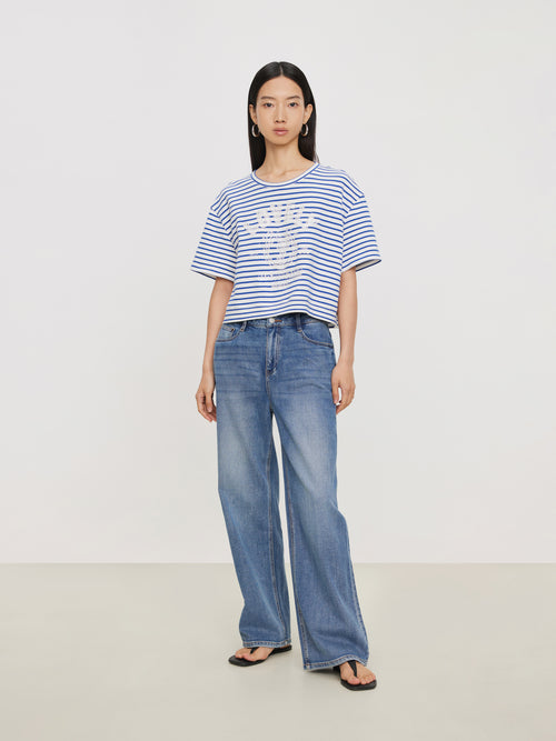 Aquamarine striped T-shirt