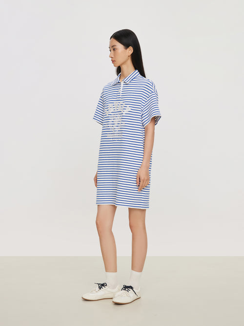 Navy striped dress