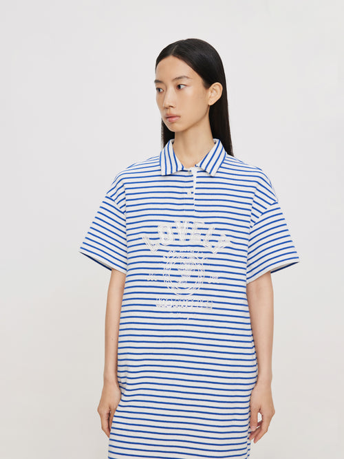 Navy striped dress