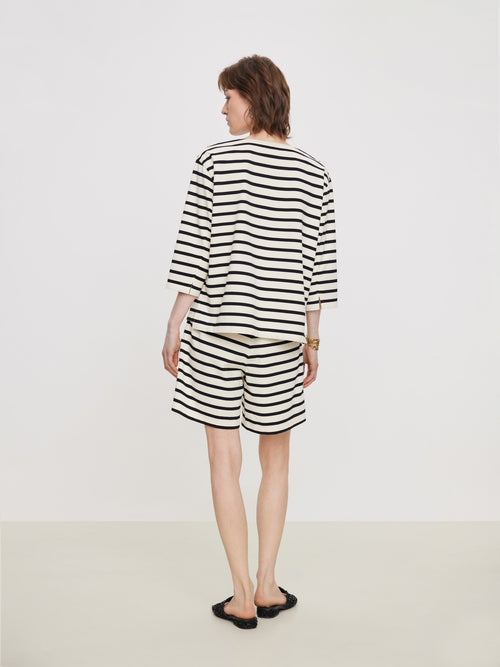 Striped Gold Button Suit-Tee