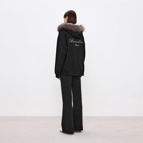 Midnight Melody Faux Fur Collar Jacket