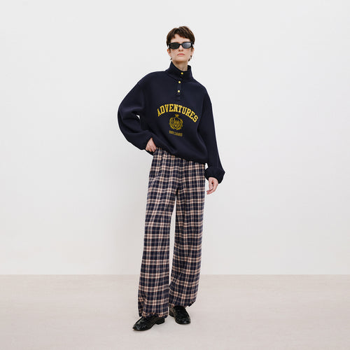 Slogan Navy Sweatshirt